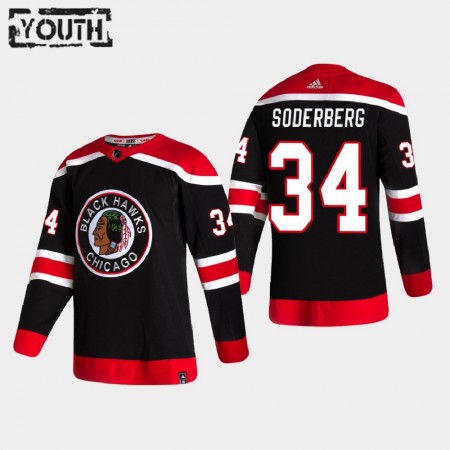 Kinder Eishockey Chicago Blackhawks Trikot Carl Soderberg 34 2020-21 Reverse Retro Authentic